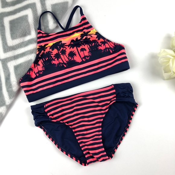 pink palm tree swimsuit